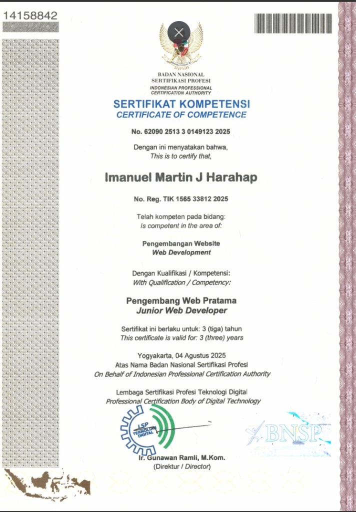 BNSP Certificate